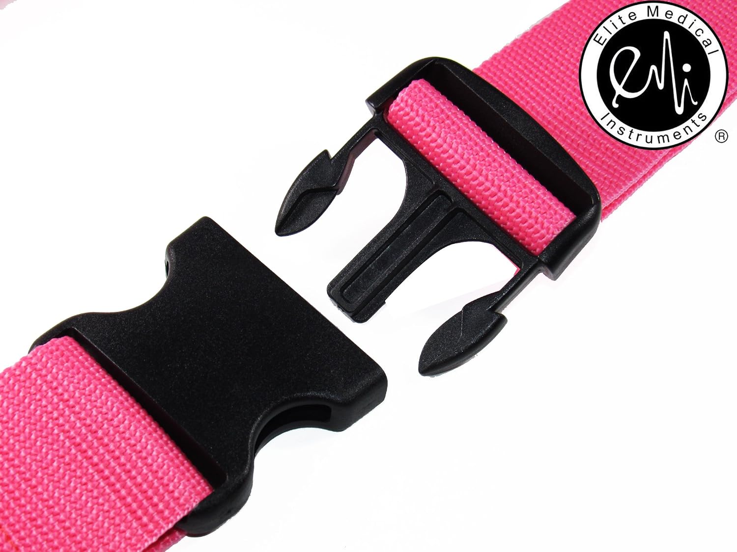 EMI 60" Polyester Gait Transfer Belt Pink - Select Buckle Type (Pink Plastic Buckle)