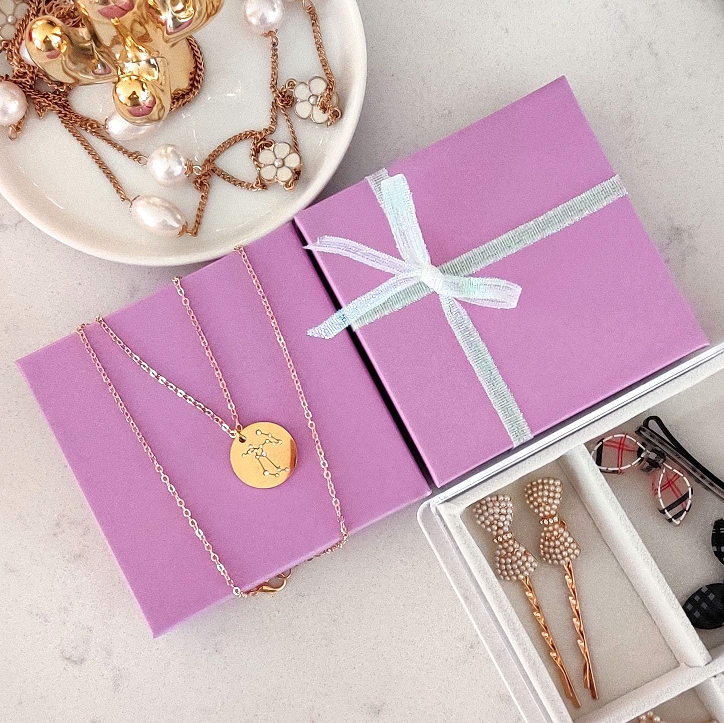 TheDisplayGuys #82 Geschenkboxen/Schmuckkästchen aus Kraftpapier, mit Baumwollpolsterung und Deckel, Violett, 20,3 x 5,1 x 2,5 cm, 25 Stück