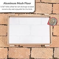 Vista 7 de DutchCrafters Amish Comedero para pájaros de plataforma hecho en Estados Unidos, comedero para pájaros de tierra de pie para exteriores, con bandeja