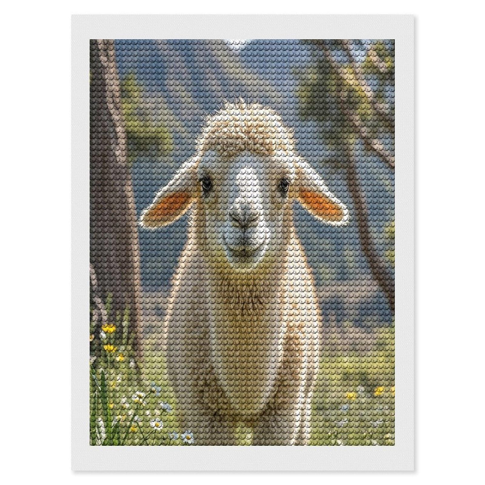 FekiLoot Lamb Diamond Painting Kits for Adults Round Paint with Diamonds Pictures Gem Art Painting Kits Personalized Diamond Art Full Drill for Beginners Home Wall Decor