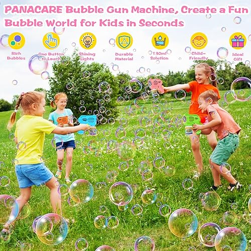 Miniatura 3 de Pistola de burbujas para niños, silenciosa y automática de 10 agujeros con juguete de fabricación de burbujas LED, juguetes para hacer burbujas más