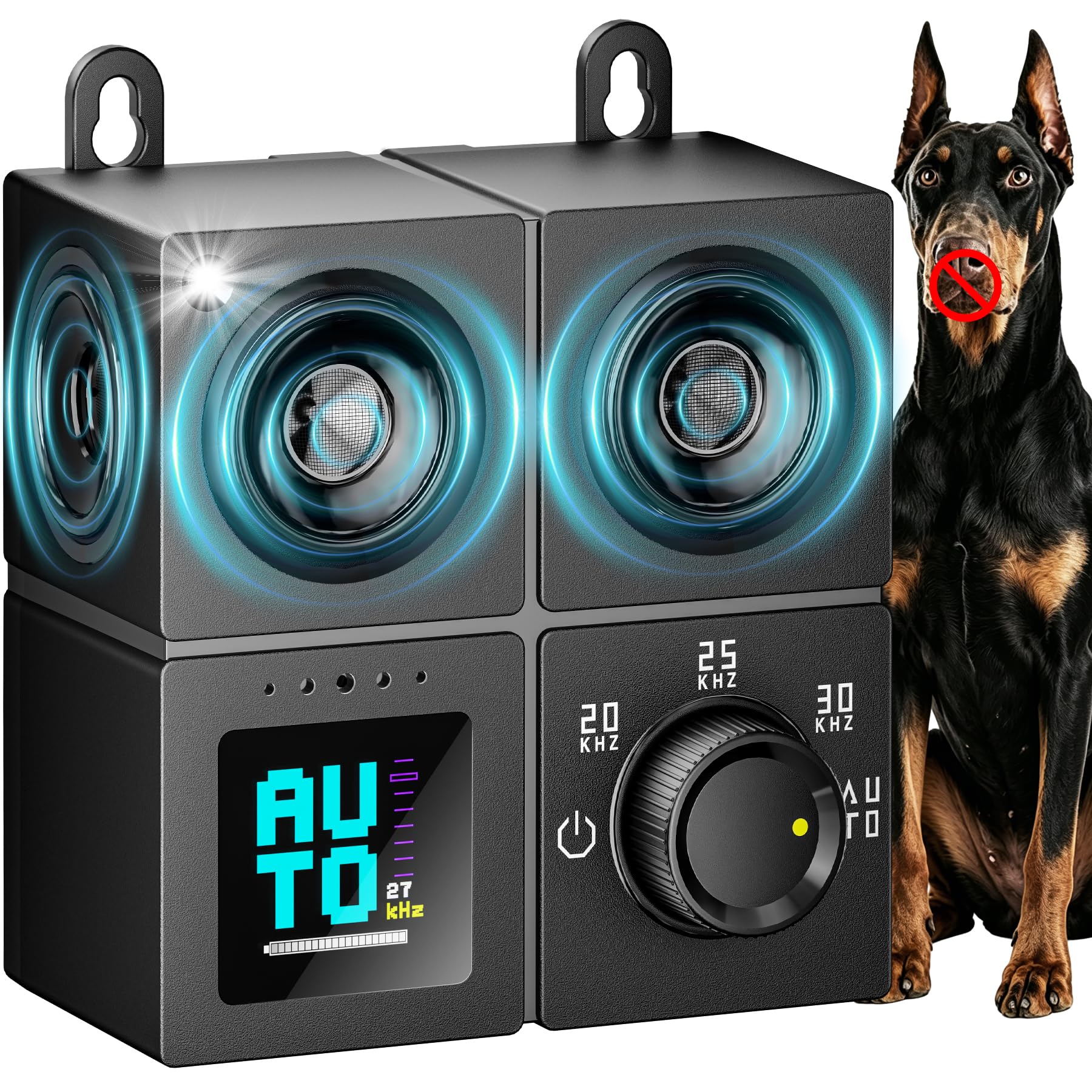 Dispositivo anti ladridos para perros, dispositivos ultrasónicos disuasivos de ladridos de perros con 4 modos de hasta 50 pies, dispositivos disuasivos de ladridos de perros, caja de ladridos