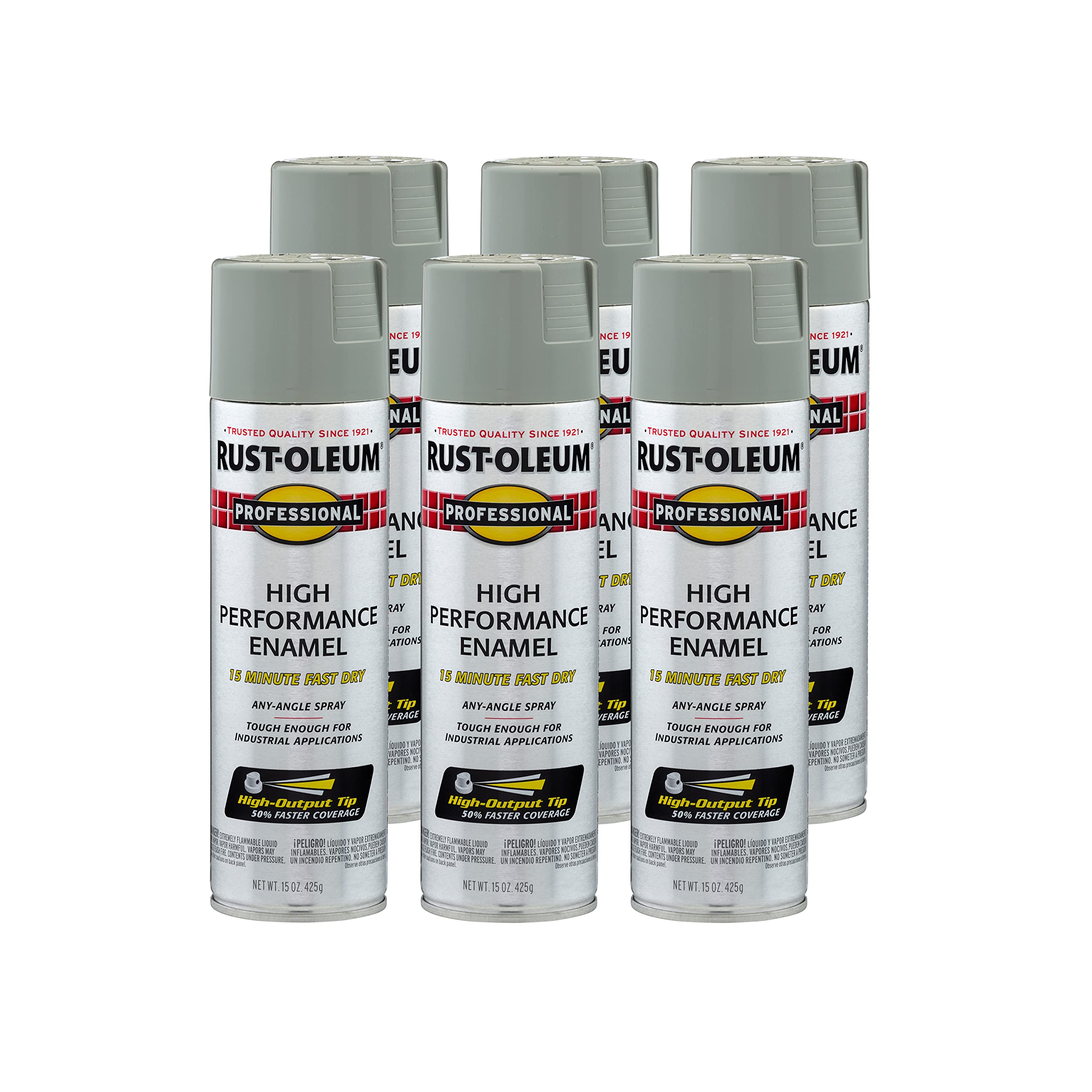 rust-oleum 7519838-6pk professional high performance enamel spray paint 14 oz stainless steel 6 pack