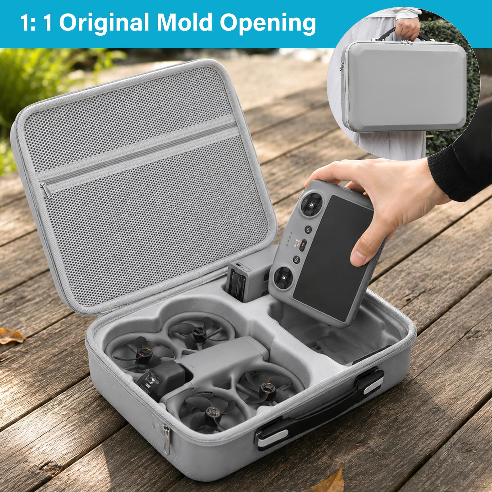Tasche für DJI Avata 360 Case, Tragetasche für DJI Avata 360 Fly More Combo Zubehör, Kompakte Reisetasche für RC 2 Controlle/Akku Koffer, für Drone Aufbewahrung/Schutz