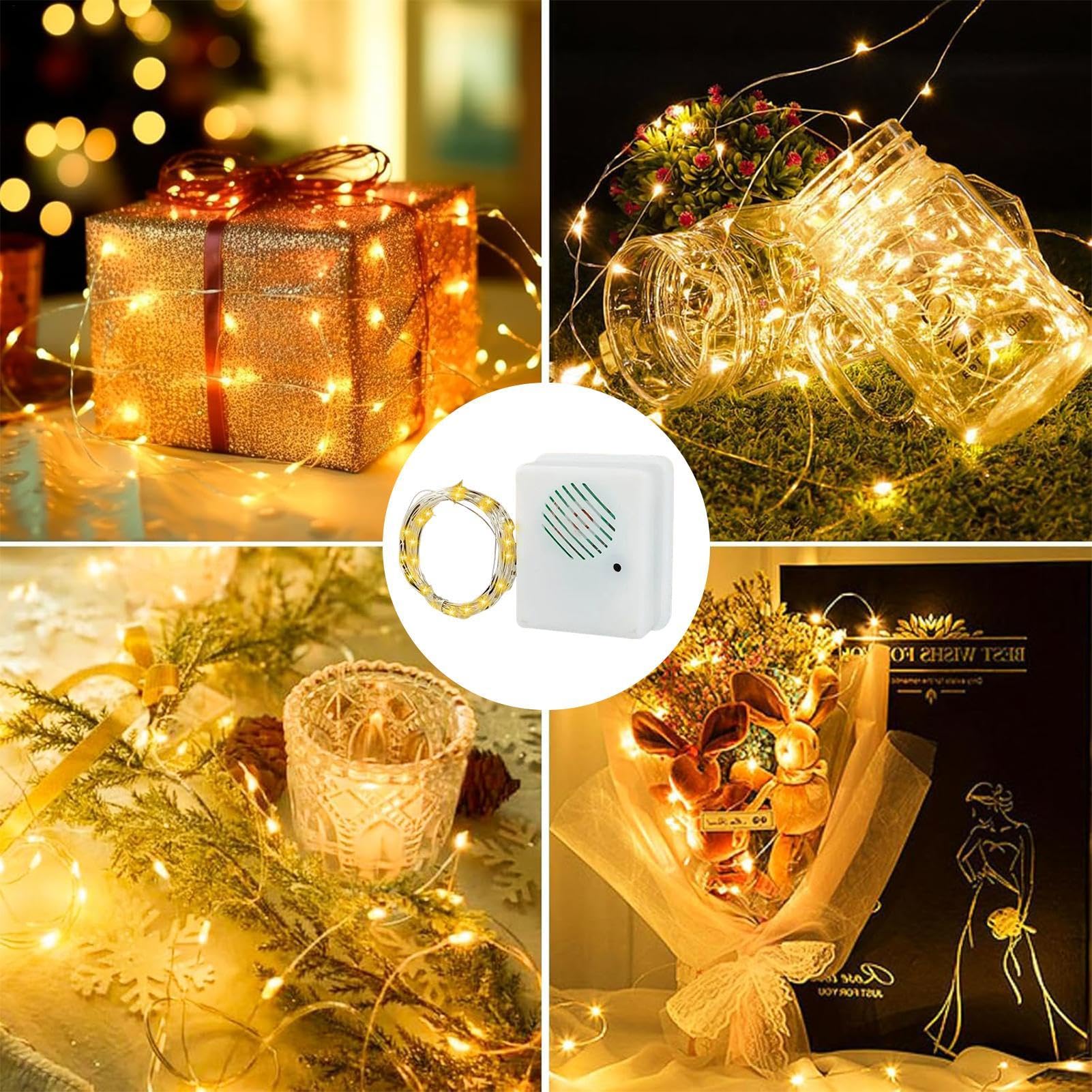 LED-Lichterkette, funkelnde Lichterkette, Weihnachtsbaum- , batteriebetriebene , Fenstervorhang- , LED-Lichterkette, Schlafzimmer-Wandleuchten,