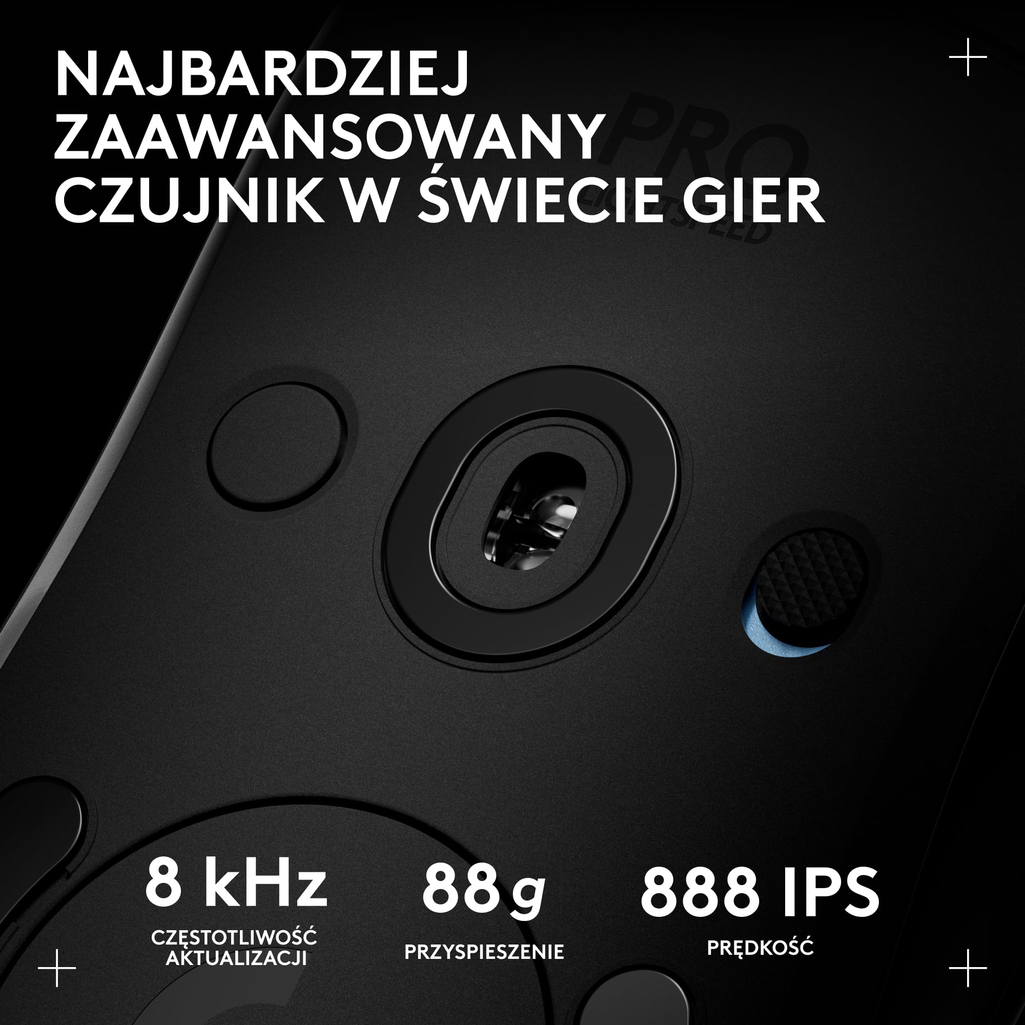 Bezprzewodowa mysz do gier PRO 2 LIGHTSPEED, do 4 konfigurowalnych i przełączanych magnetycznych przycisków bocznych, ładowanie przez USB-C, czujnik 32k DPI do komputerów PC/Mac