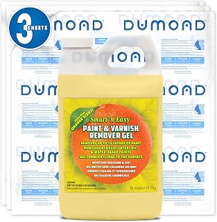 Smart 'n Easy Paint Remover Discount Bundle - Includes Citrus Paint & Varnish Remover Gel (1/2 Gallon), Dumond Laminated Paper PRO (3 Sheets) - Strips 15+ Layers of Paints/Coatings