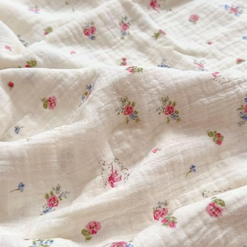 Vista 43 de BuLuTu Mantas de muselina para bebés, niños y niñas, 100% algodón, manta reversible para bebé, manta para cuna, suave, transpirable