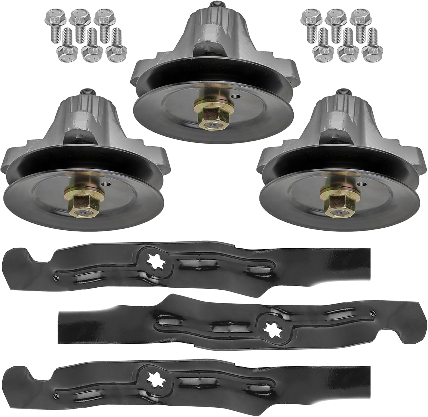 Caltric Spindle with Blade Compatible with Cub Cadet LTX 1050 KW VT KH 2010 2011 2012 2013 2014 x3