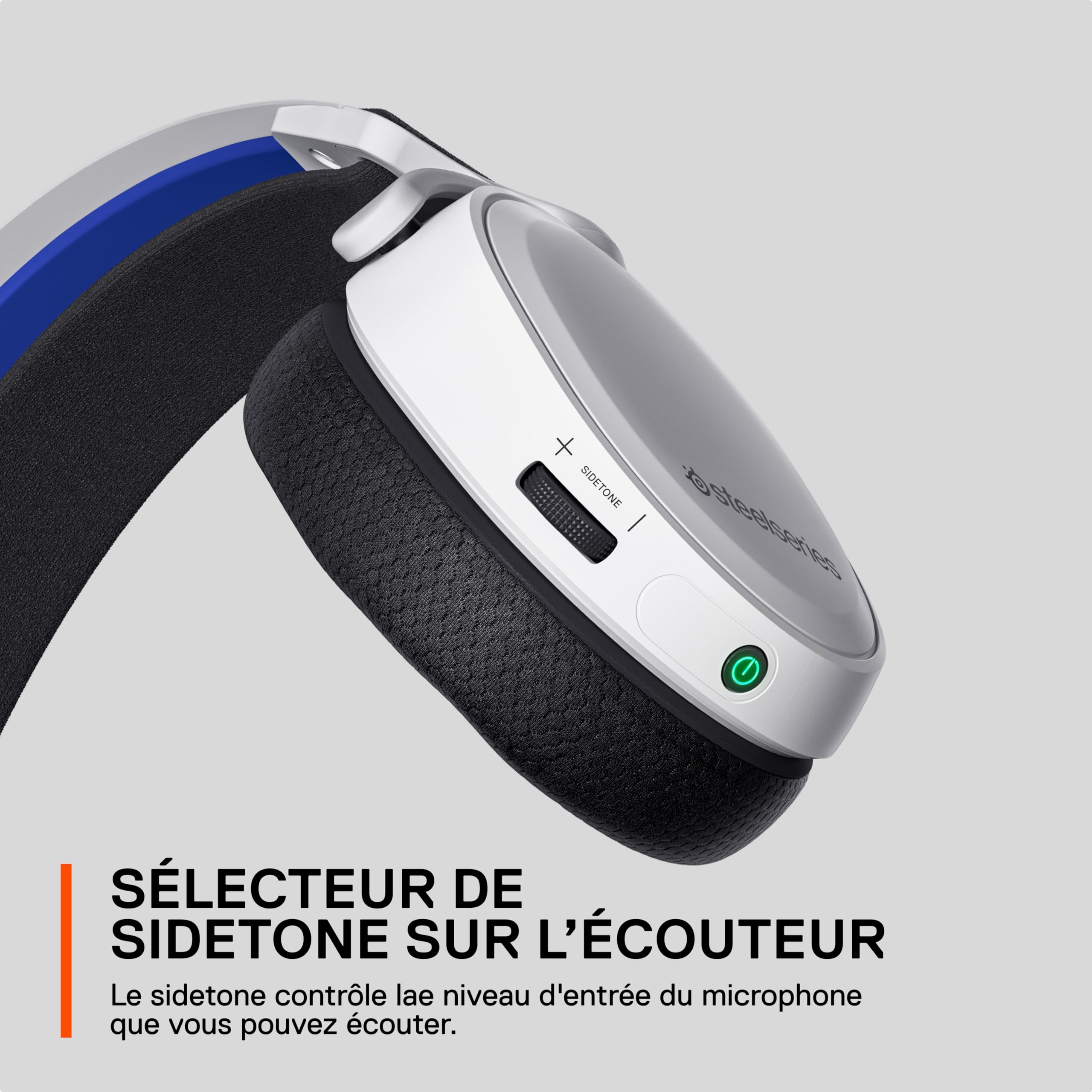 SteelSeries Arctis 7P+ Wireless Casque gaming sans fil - Sans perte 2,4 GHz - 30 heures d’autonomie de la batterie - Pour PS5, PS4, PC, Mac, Android et Switch - Blanc