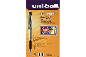 Sanford Brands Uni-Ball 207 Impact Gel Black Ink Pen, (Pack of 12)
