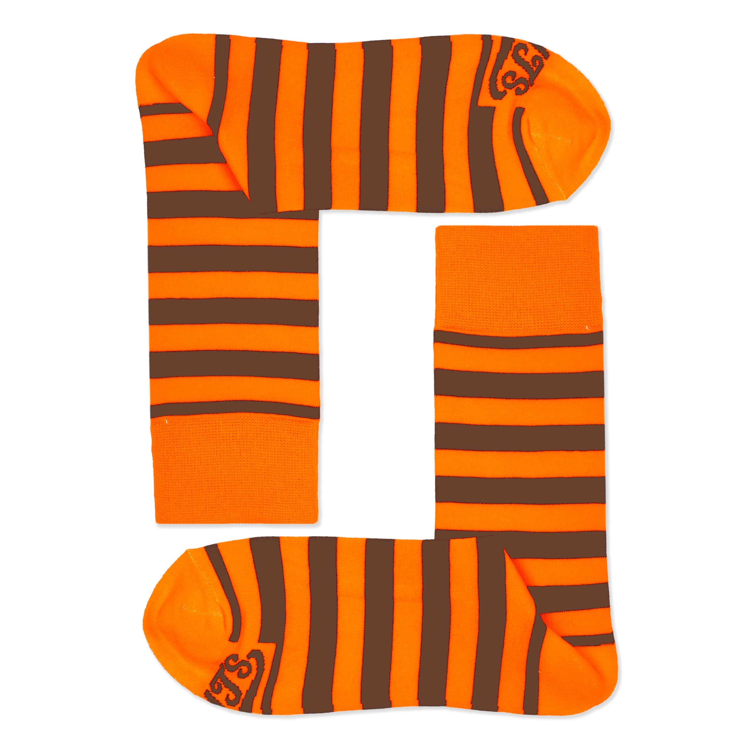 Dude. Your team socks. The OG Stripe Refresh (US, Alpha, One Size, Regular, Regular, Orange and Brown)