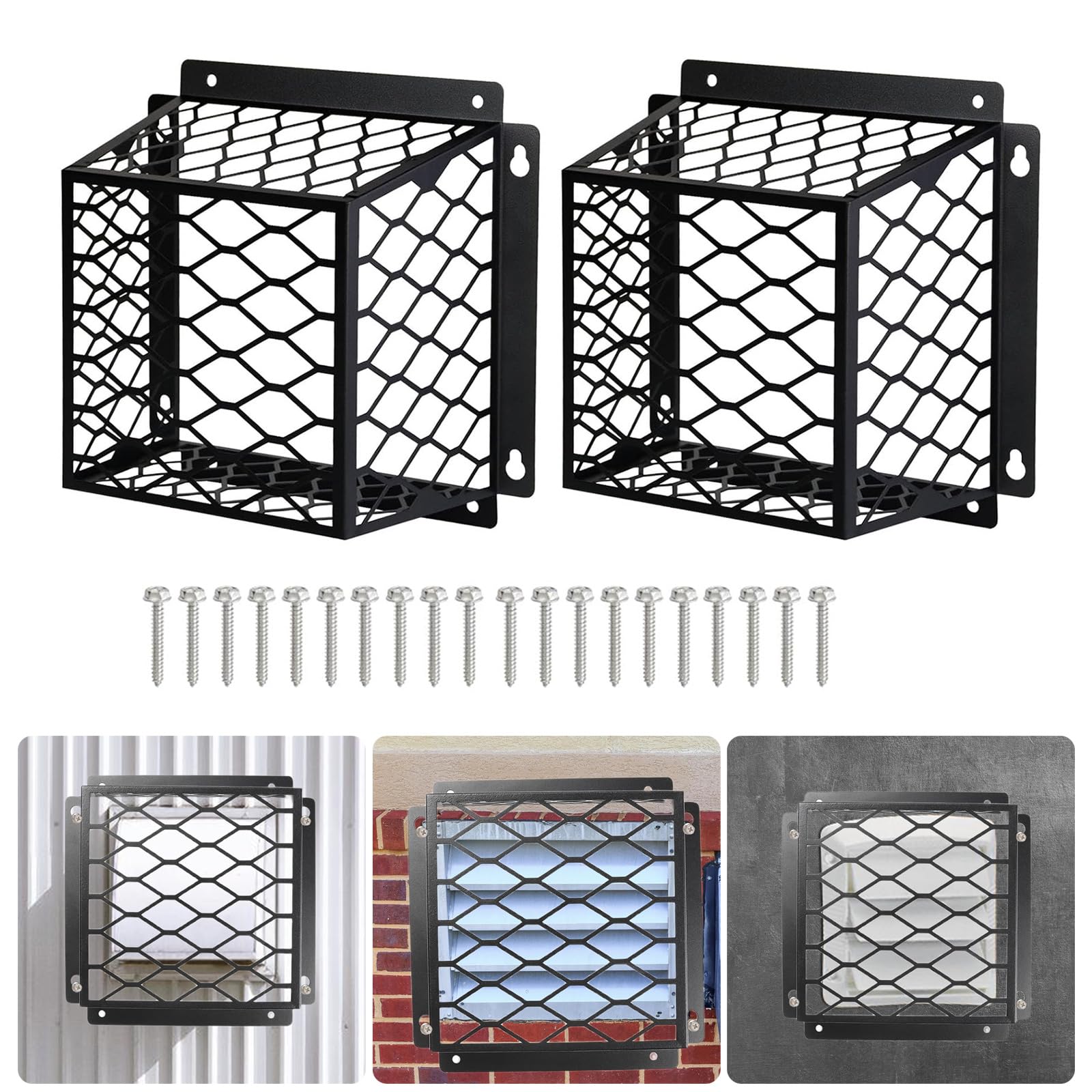 2 rejillas de ventilación para secadora de pájaros, repuesto de acero al carbono, jaula de ventilación para pájaros, para cubiertas de ventilador de escape de 3 a 4 pulgadas, fácil de usar