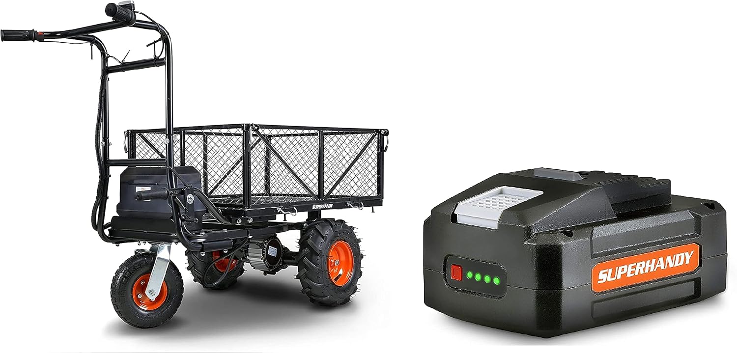 SuperHandy Utility Service Cart Power Wagon Wheelbarrow Electric 48V DC LiIon