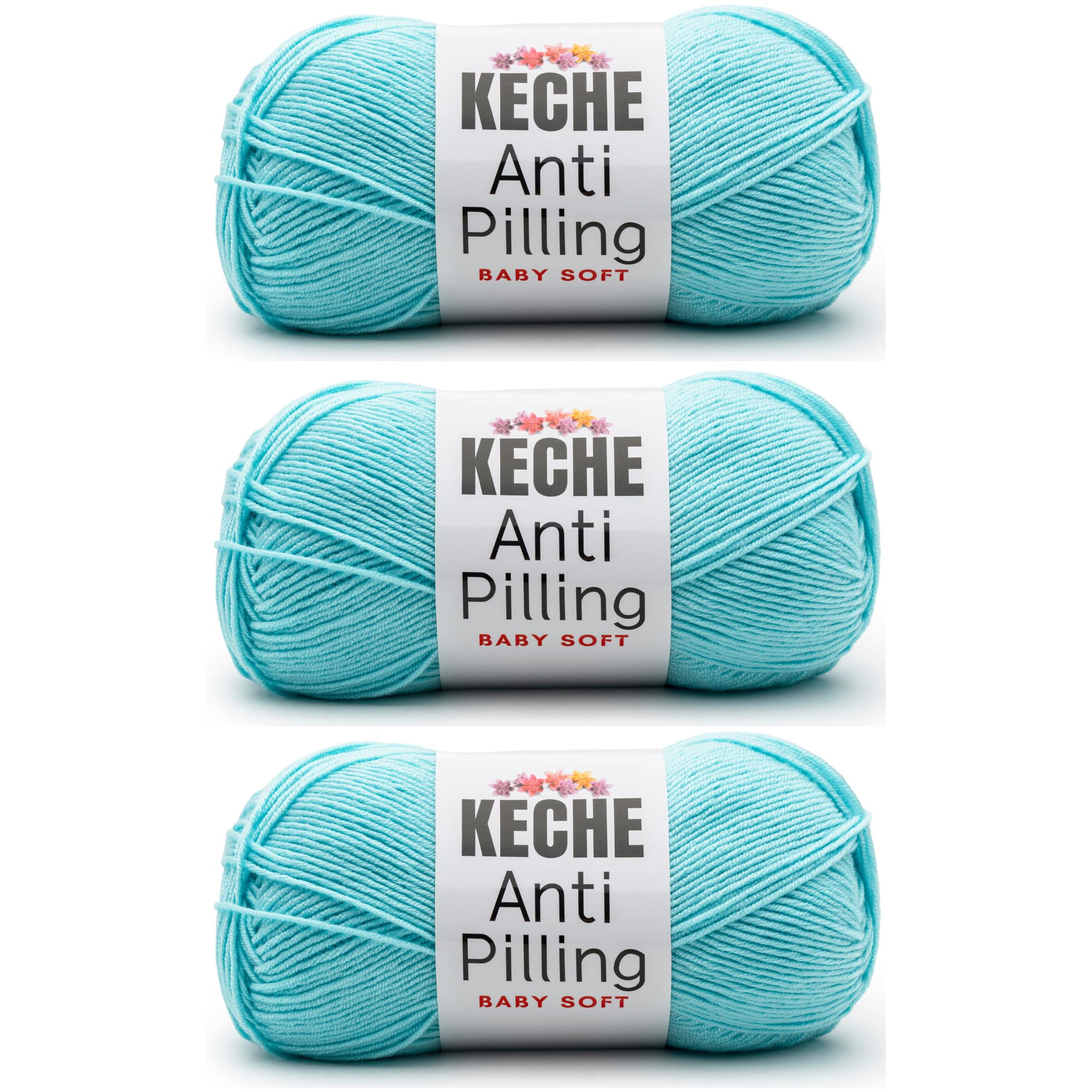 Soft DailyKnit DK Yarn, 100% Anti-Pilling Acrylic for Knitting Crocheting, Light Weight #3 (3.52 oz / 274 Yds) 1 Skein - Red — view 37