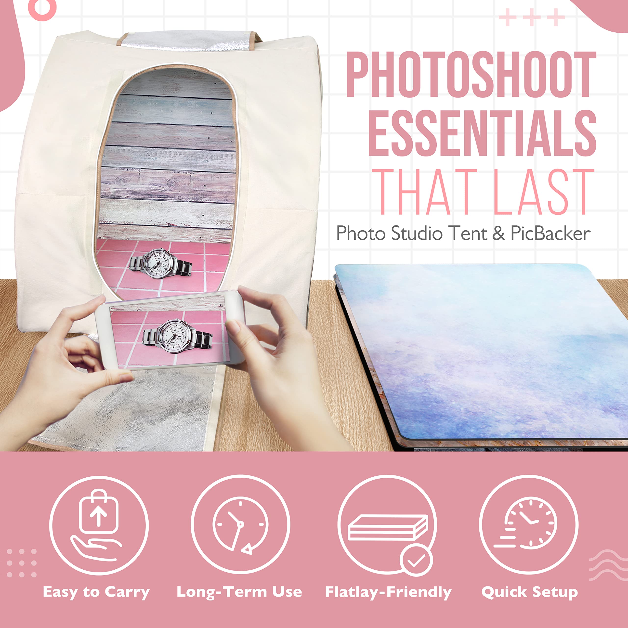 フォトブース用アイテムまとめ Amazon | MAGIPEA ポータブルフォトブースと背景ボード LED照明付き