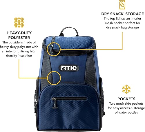 Miniatura 4 de RTIC Mochila térmica ligera, bolsa térmica portátil, para hombres y mujeres, ideal para viajes de un día, pícnics, camping, senderismo, playa o