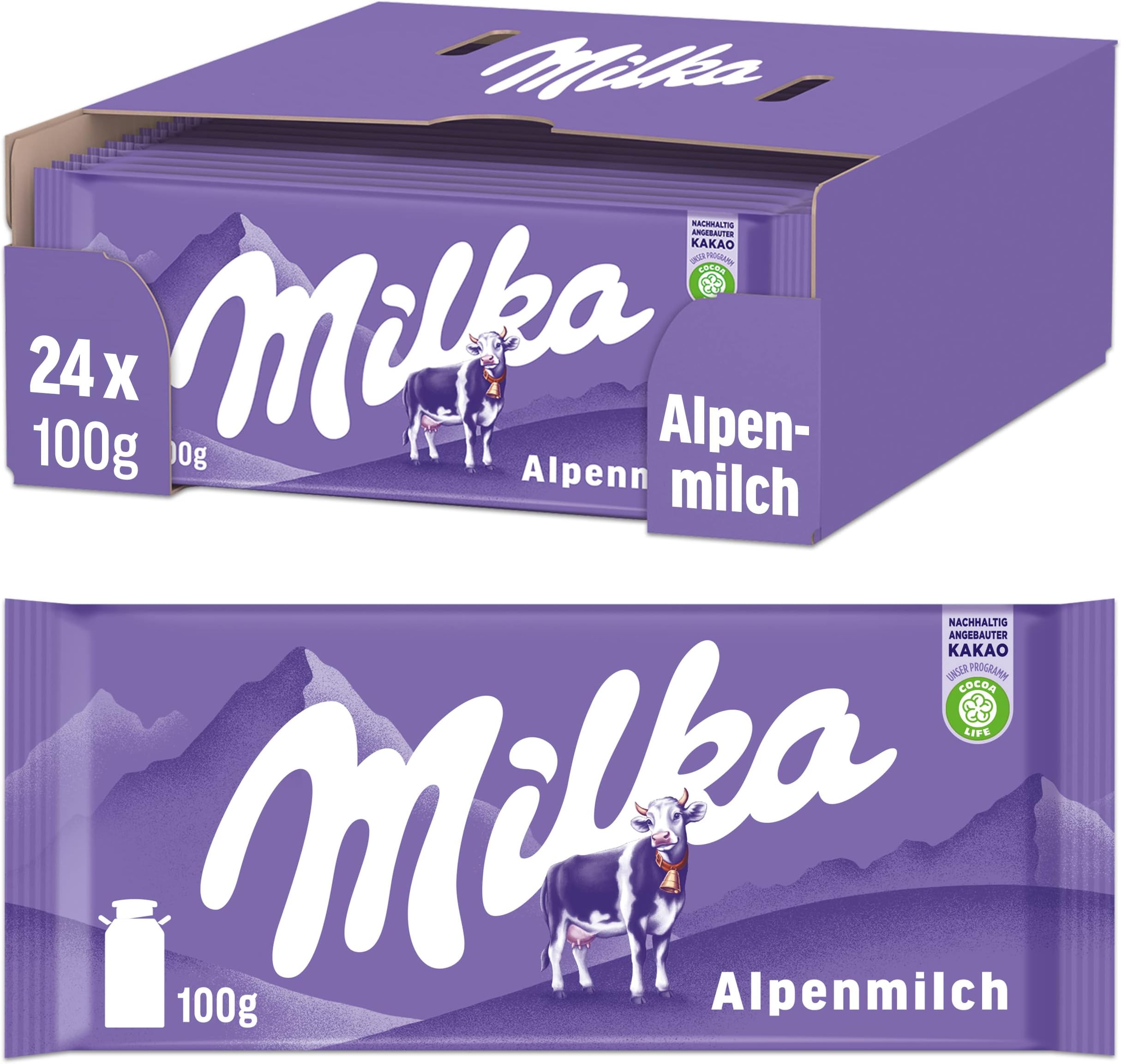 MilkaAlpenmilch Chocolate Bar, 3.5 Ounce (Pack of 24)