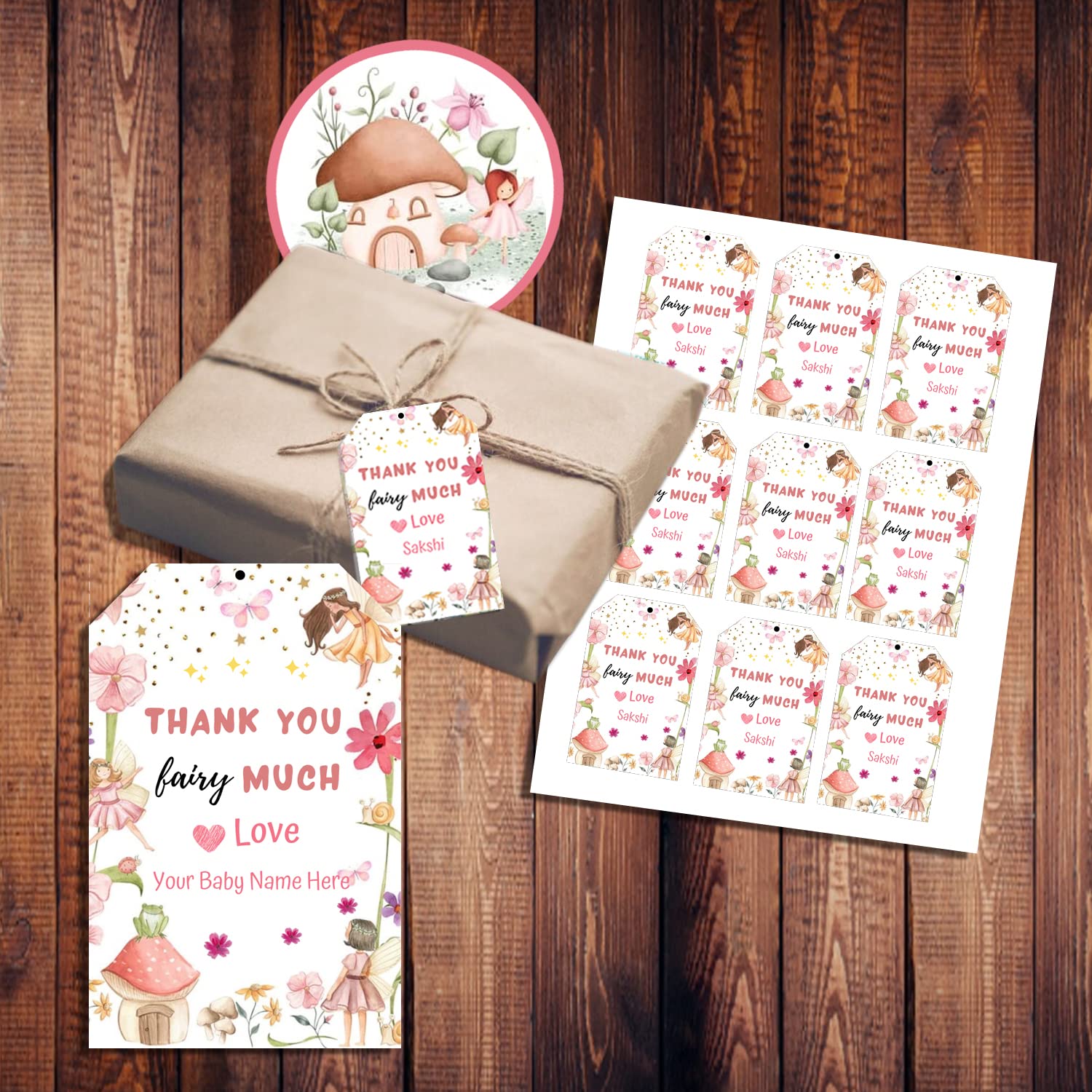 Prakruthi Pulp Art Personalized Fairy Garden Enchanted Magical Theme Thank You for Coming Paper Gift Tags with String for Kids Birthday Party Favors, Pack of 50 (B0BX664FW4) Amazon Price History, Amazon Price Tracker