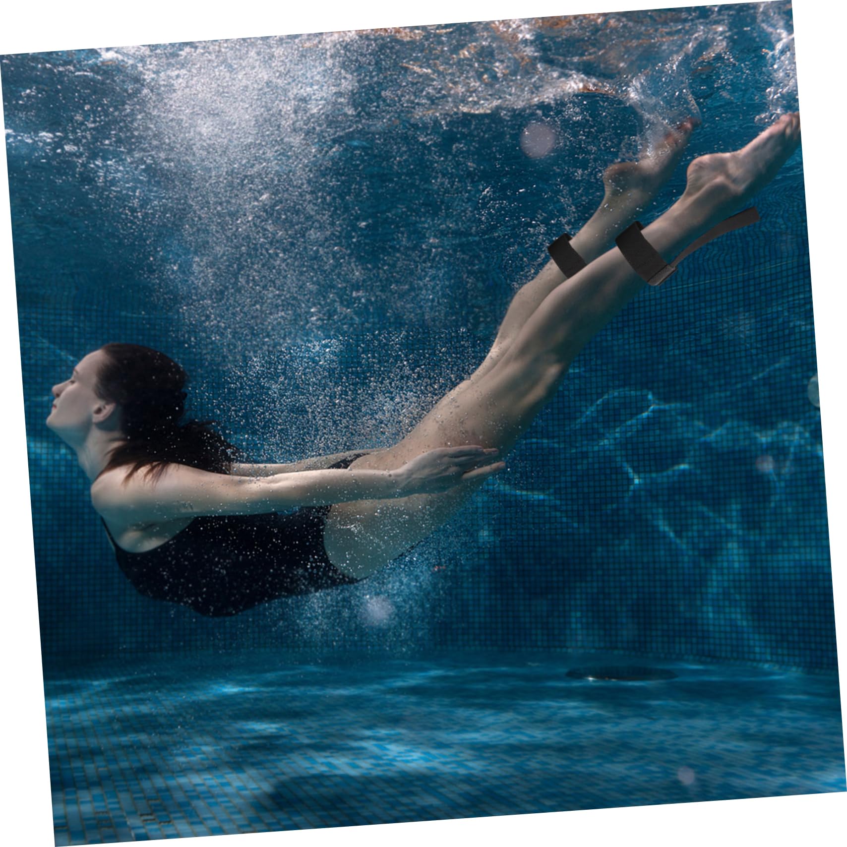 HEMOTON Correas para Aletas de Natación Negras, Cordón Antipérdida, Material PP Resistente al Agua de Mar