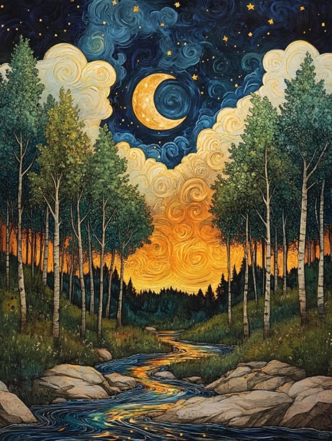 Rqwybcaxn Embroidery Beads Kit Fantasy Forest 40x50cm