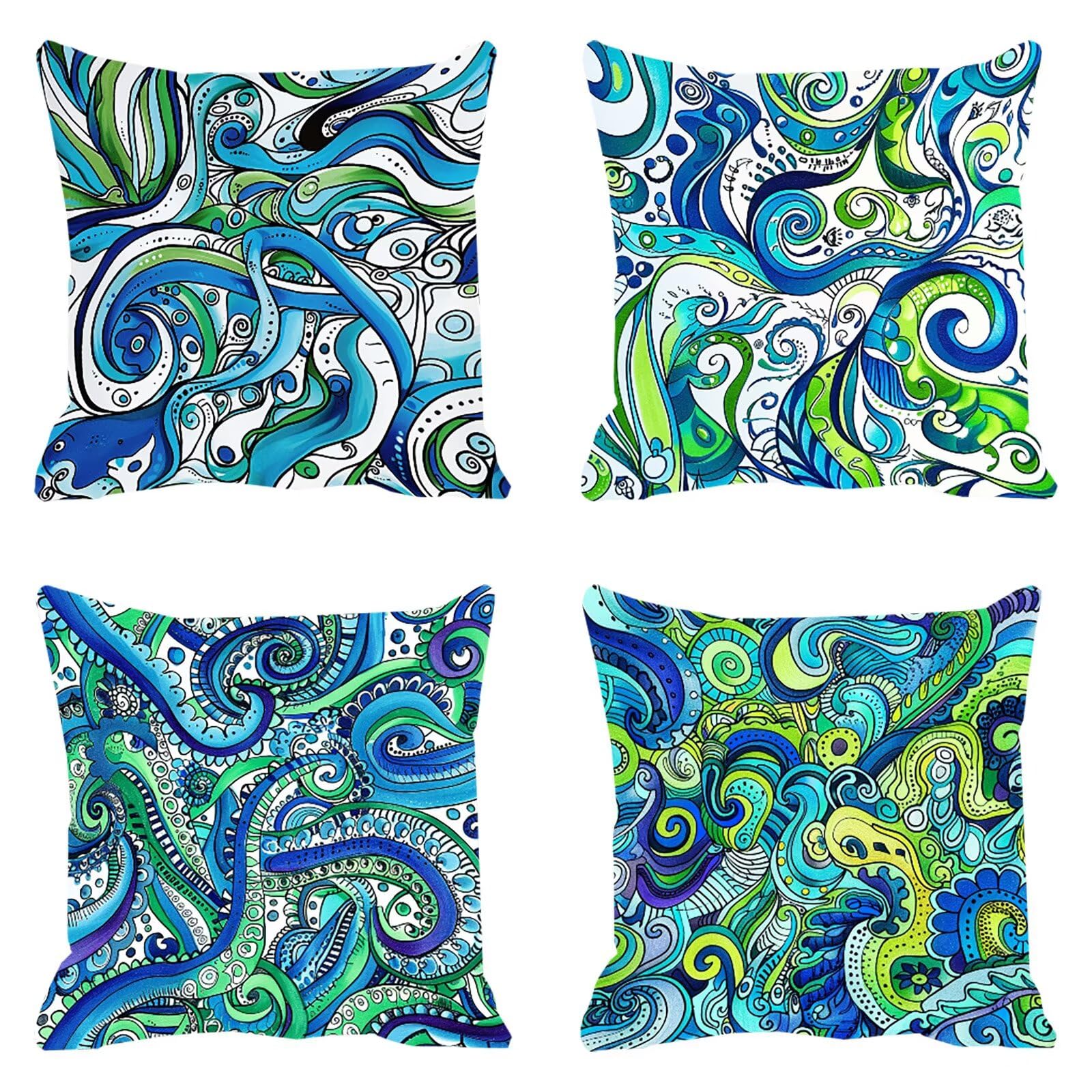 Taie d'oreiller velours abstrait vert 50x50cm pour décoration maison chic