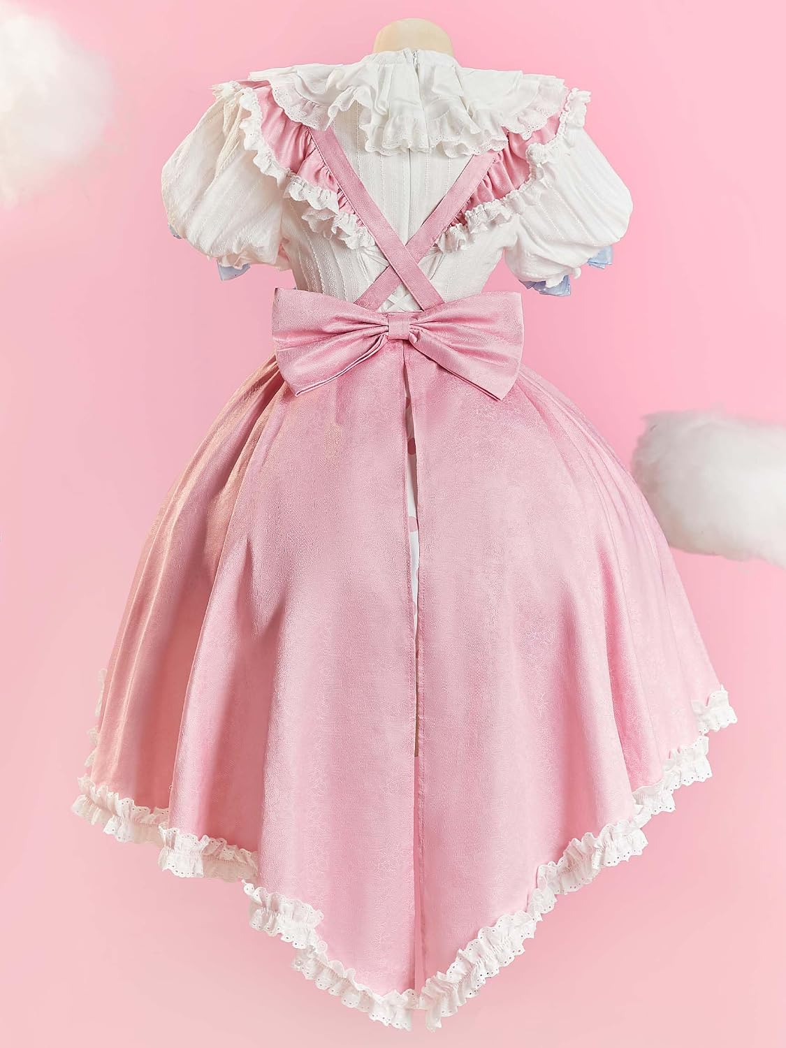 miccostumes Women's Costume Anime Doll Cosplay Cute Lolita Set Ruffle Polka Dot Dress with Apron and Headpiece