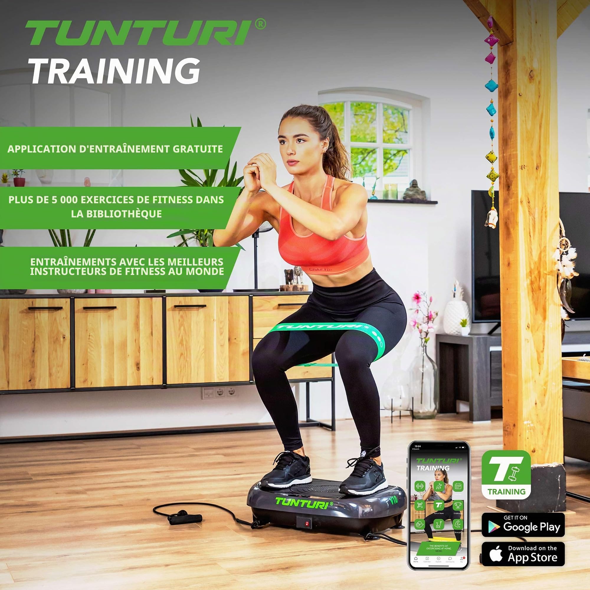 Tunturi Plate-forme vibrante Cardio Fit V10/V20 avec vibrations sous / ou vibrations