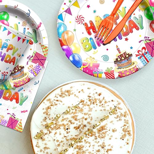 Miniatura 4 de Decoraciones de fiesta de cumpleaños coloridos para niños, regalos de arco iris, suministros de fiesta de cumpleaños para niños y niñas, platos