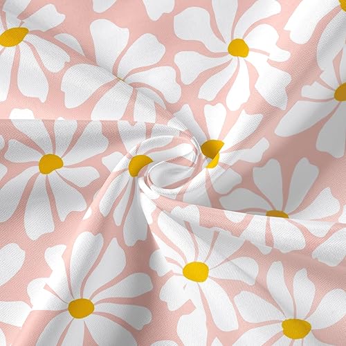 Miniatura 19 de Cortina de ducha floral de margaritas azules, cortina de ducha bohemia con flores de primavera para baño femenino, juego de cortina de ducha moderna