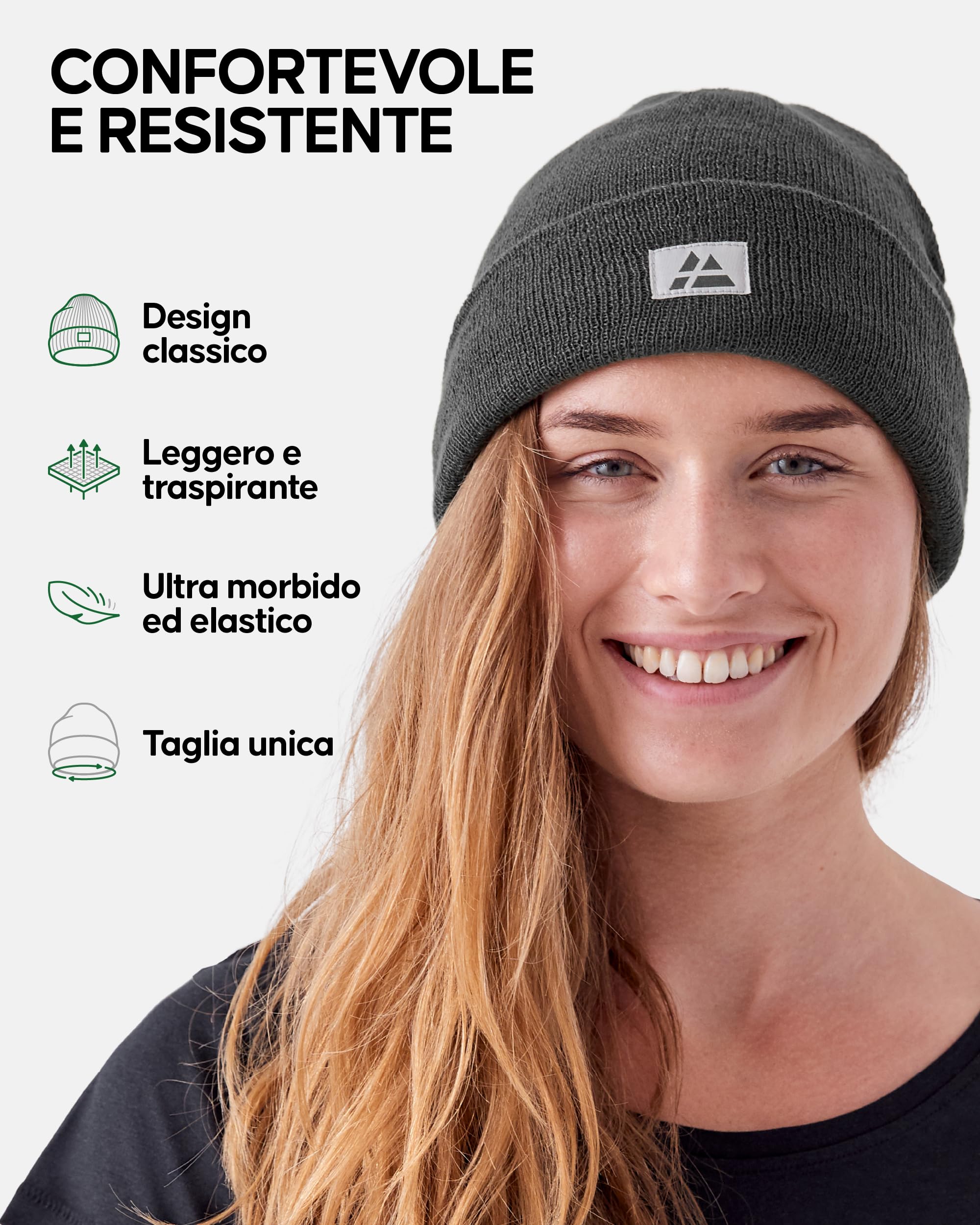 DANISH ENDURANCE Cappello Beanie Uomo e Donna, Berretto 100% Riciclato, Leggero e Traspirante
