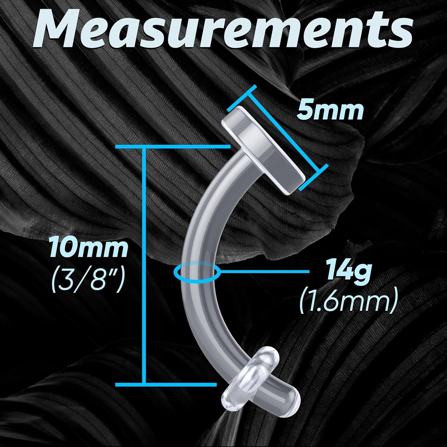 Plastic Belly Button Rings for Surgery, Sports, Work 14g - 10mm Hypoallergenic Bioflex Navel Clear Belly Button Ring Retainers - Invisible Silicone Belly Button Ring Jewelry for Women (8pcs pack) - Image 5