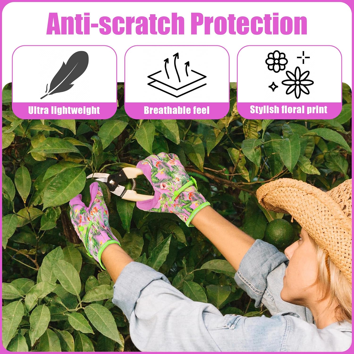 HANDLANDY Women Safety Work Gloves Utility Touch Screen Working Grip Glove for Yardwork Gardening Breathable Mechanic Gloves - Image 3