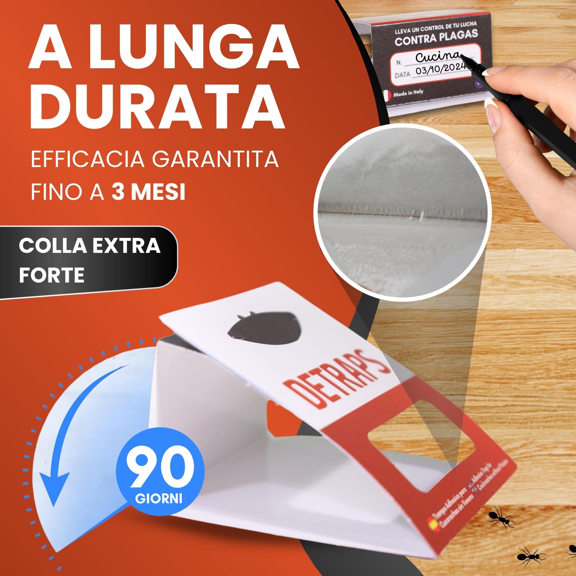15 PCS - Trappole scarafaggi, trappole per blatte da interno - Prodotto in Italia - Trappole Per Blatte e Scarafaggi, trappole Insetti e Ragni in casa, Soluzione Efficace e Sicura (15 unità)