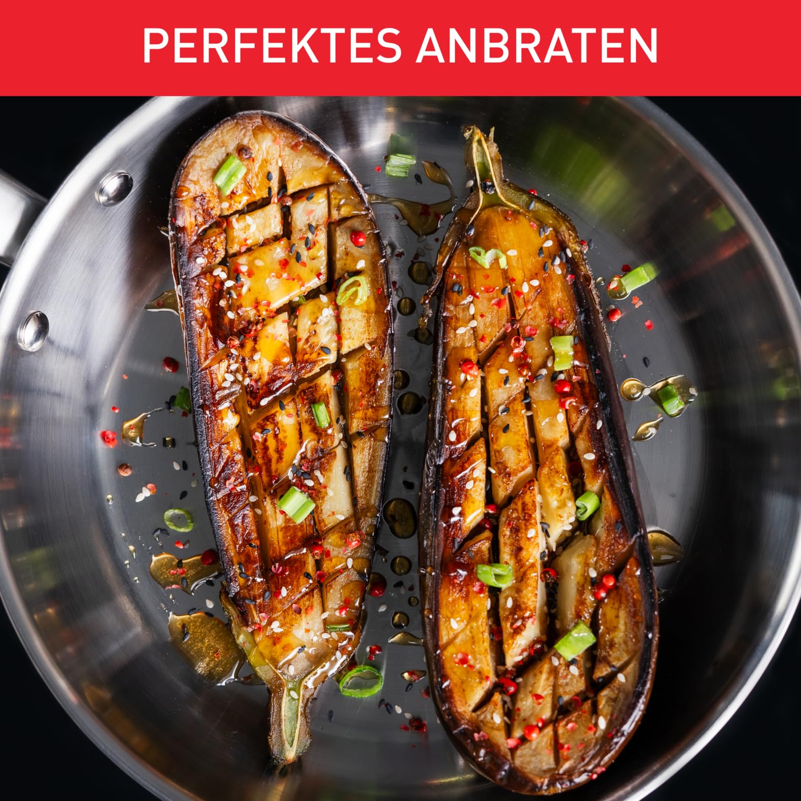 Tefal Virtuoso Bratpfanne 28 cm, Edelstahlpfanne unbeschichtet, Pfanne Induktion, langlebig, hochwertige Edelstahlgriffe, leichte Reinigung, für alle Herdarten geeignet, E49206