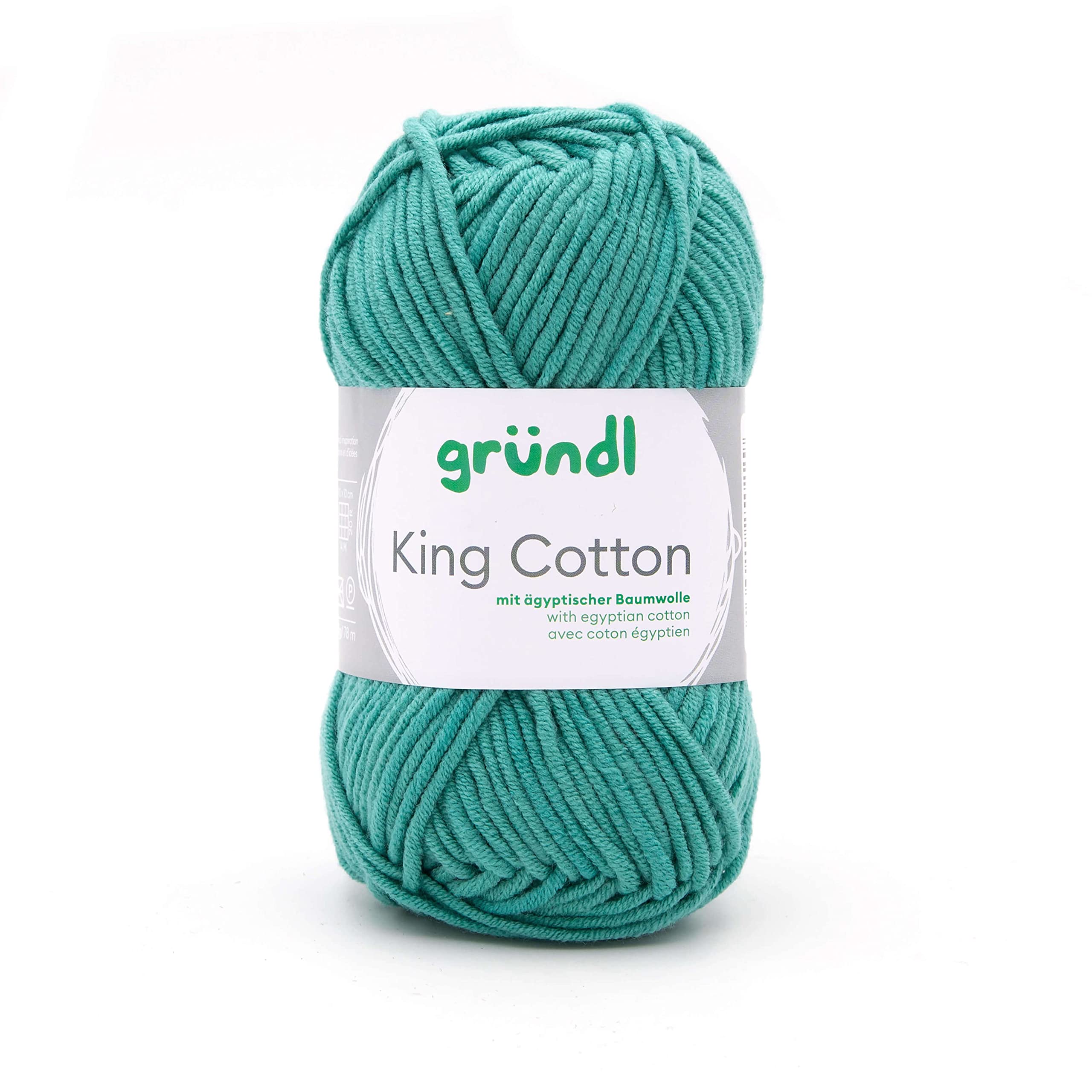 Gründl King Cotton Jade (55% Polyacrylic & 45% Cotton 50g/78m, Needle Size: 6-7, 1 x 50g)