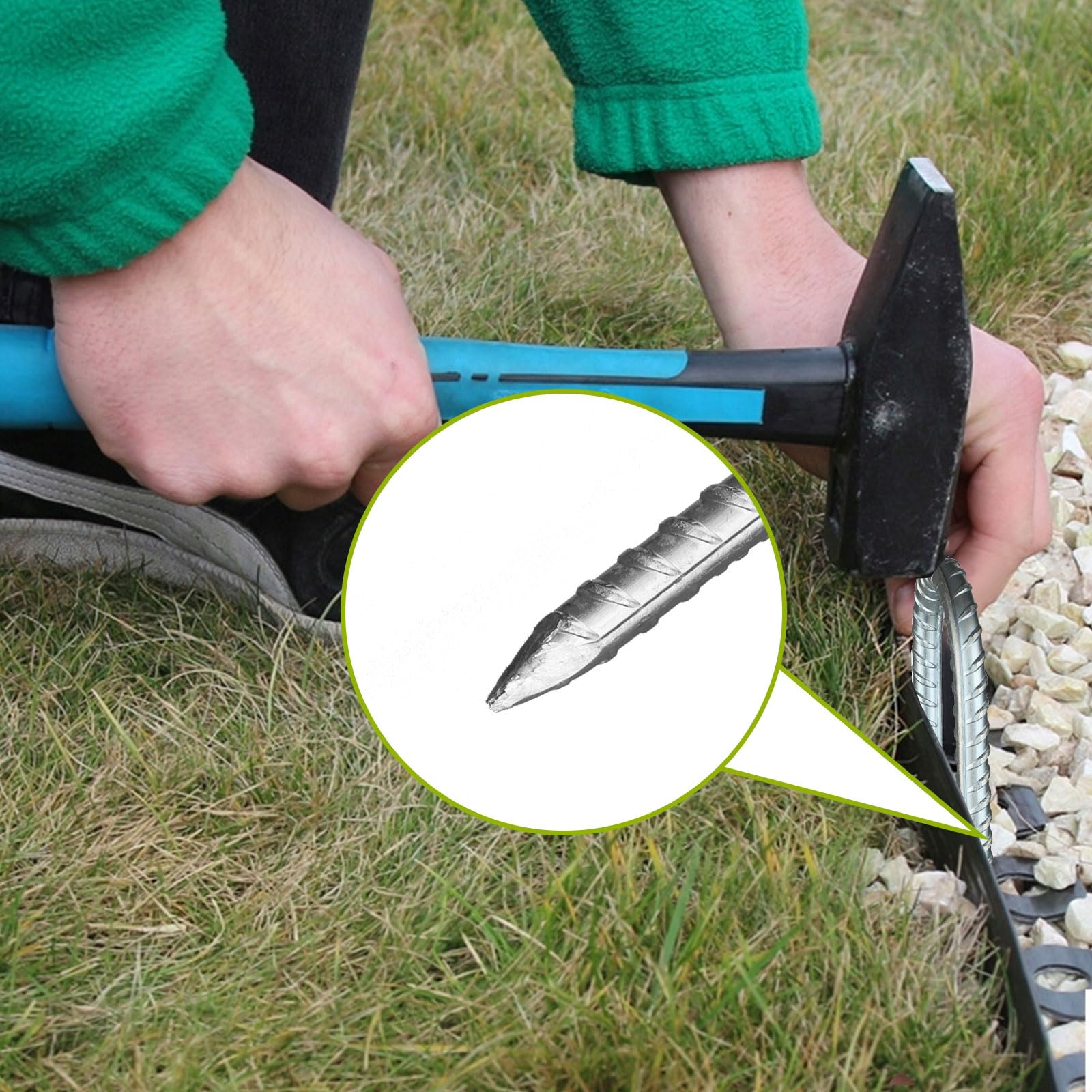 YAYODS Lot de 8 piquets d'armature, piquets de tente galvanisés très résistants de 30,5 cm, piquets de jardin en métal en forme de U, ancrage au sol extra long pour tentes de camping, trampoline