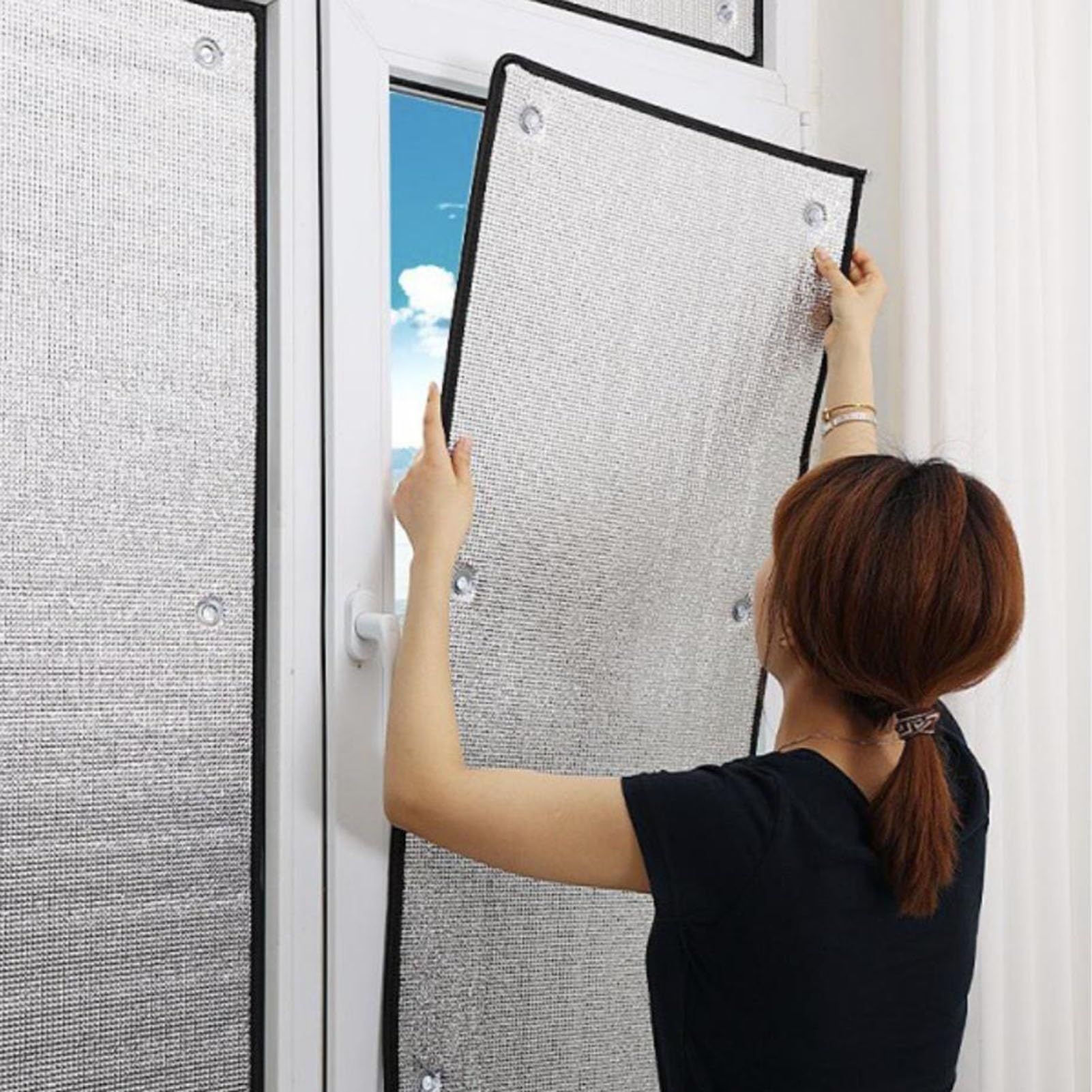 Two Way Privacy Protection Window Film, Aluminized Blackout Film, Sunscreen Insulation Film, Privacy Window Film, Solarium Heat Proof Window Film (Size : 120 * 100cm)