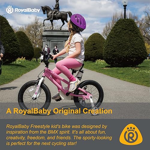 Miniatura 6 de Segway Ninebot - Bicicleta infantil para niños y niñas, 14 pulgadas con ruedas de entrenamiento, color rosa y RoyalBaby para niños y niñas,