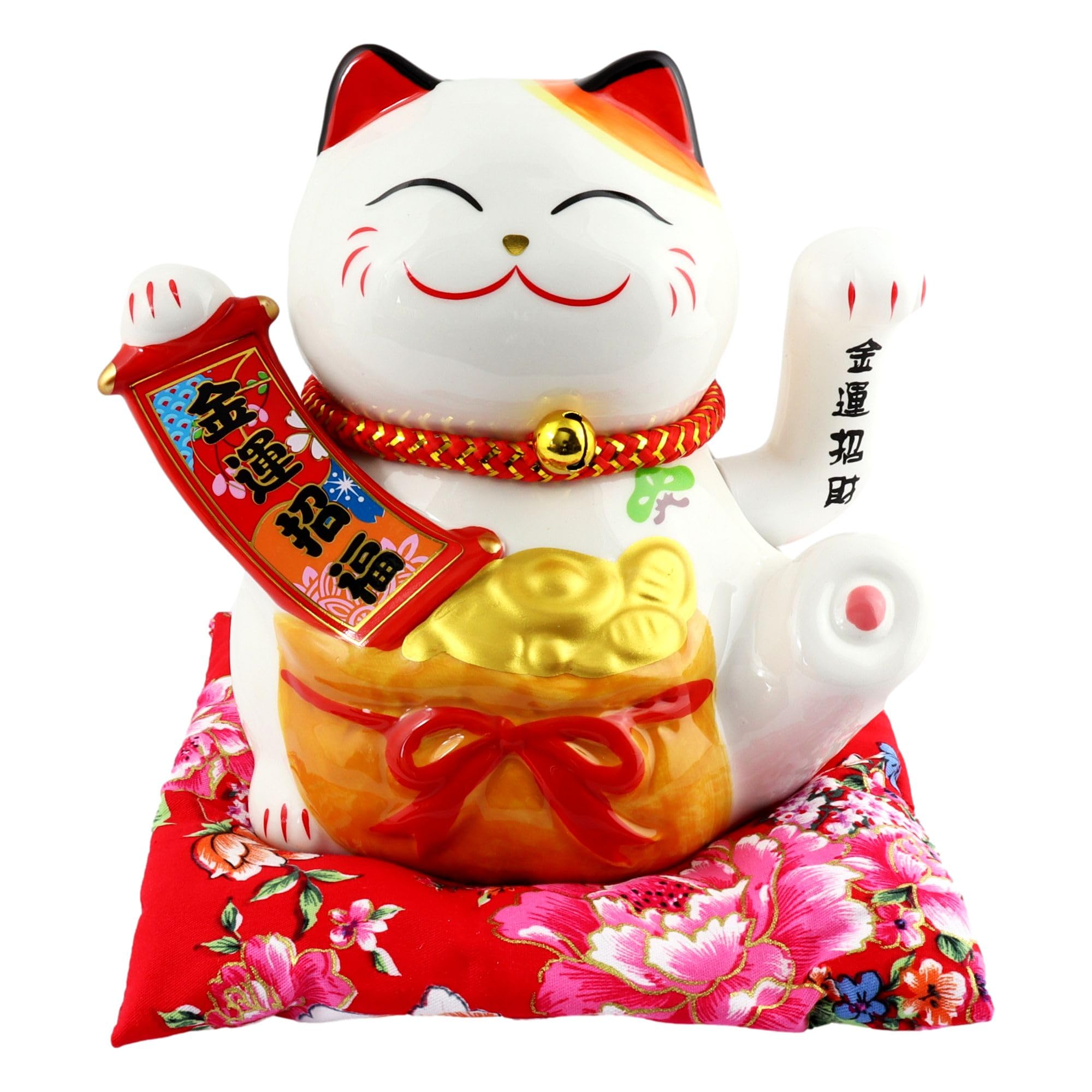 Freak Scene Agitando Gato Chino - Porcelana 15,5 cm Blanco - Maneki Neko 01