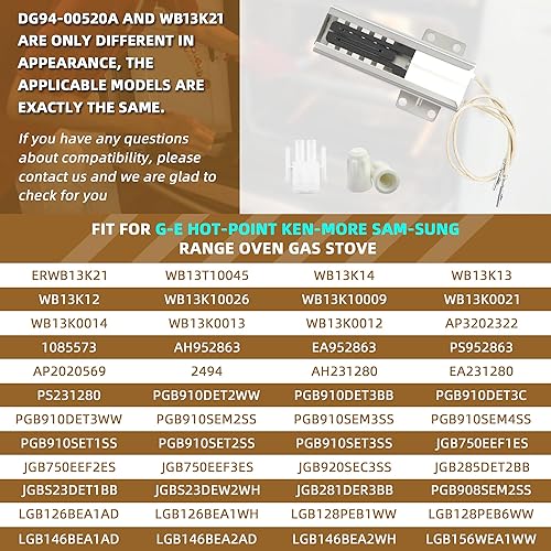 Miniatura 4 de UPGRADE WB13K21 - Encendedor de horno de repuesto con enchufe de conector compatible con G-E Hot-point Ken-more Range Horno estufa de gas Reemplazar