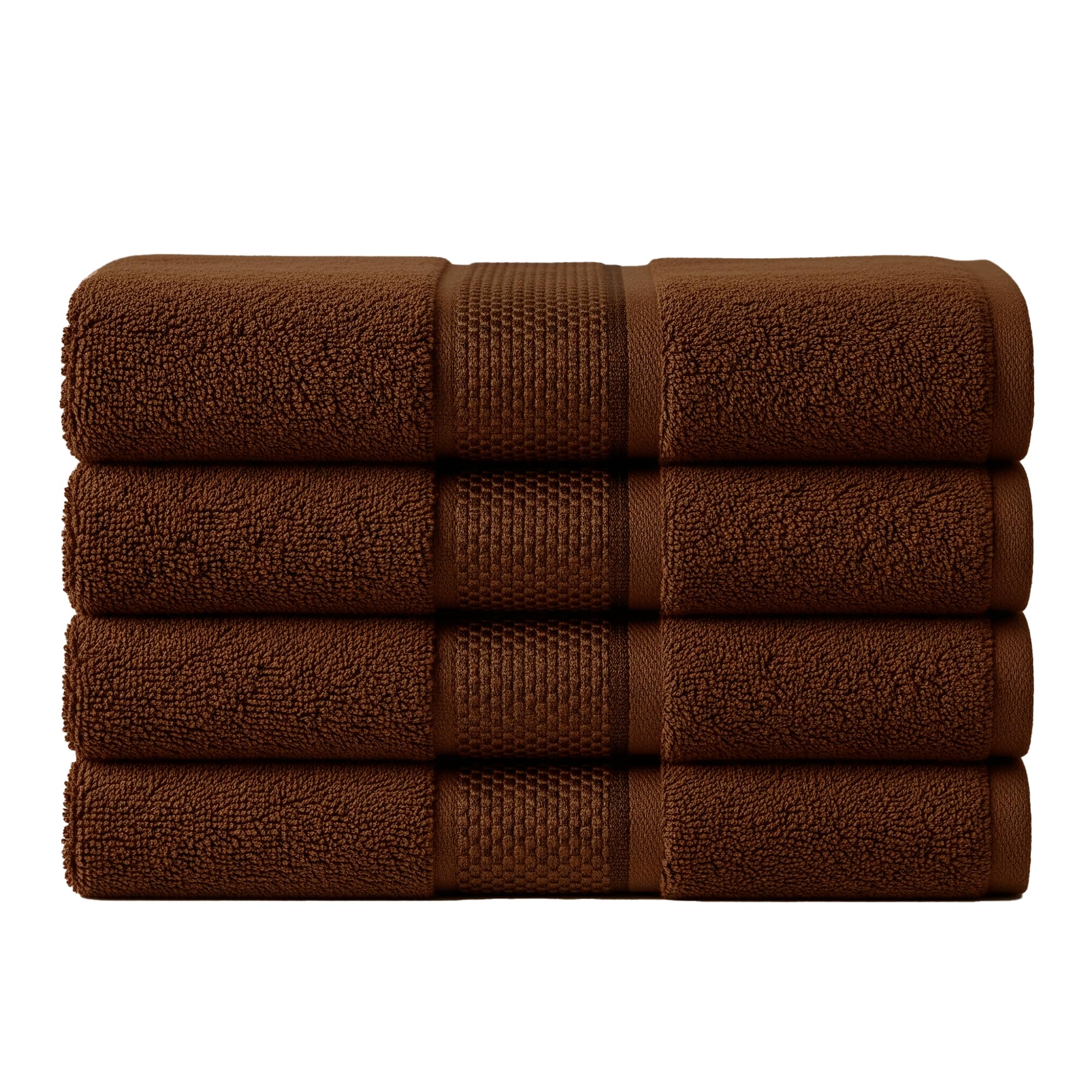 HOUSEGADS Premium Hand Towels For Bathroom & Kitchen 100% Egyptian Cotton 550 GSM Super Soft & Absorbent, Quick Dry, Hotel & Spa Quality Thick Hand Towels (50 X 80 CM) (2, Chocolate)
