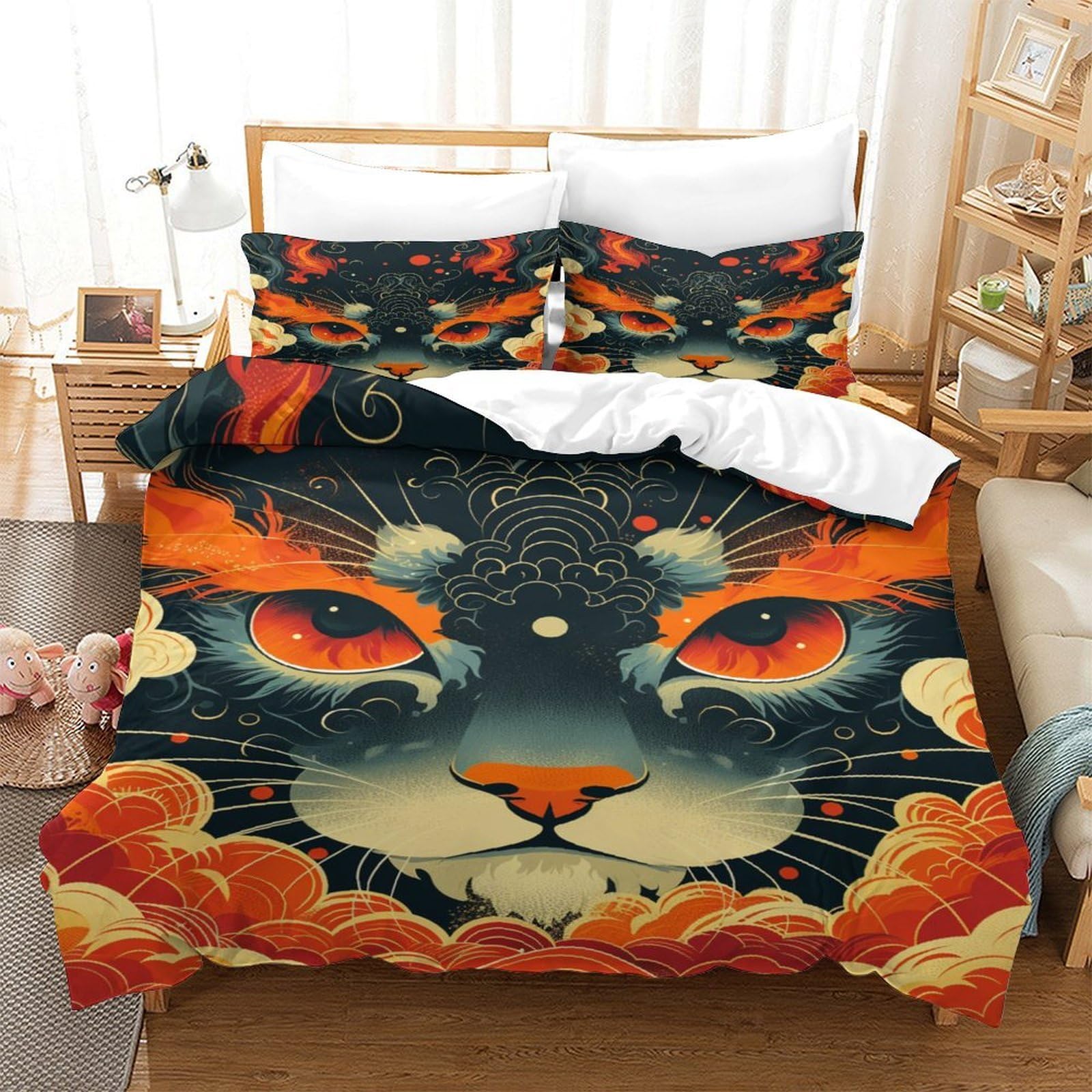 Parure de lit Halloween 3D et ses taies d'oreiller pour une chambre d'enfant cocooning