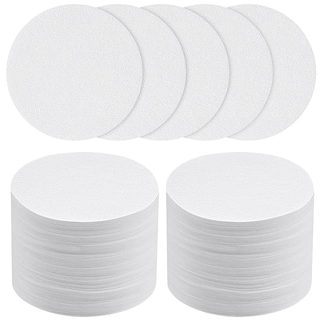 HOTUT Okrągły papierowy filtr do kawy, 400 sztuk 64 mm filtrów papierowych do espresso, Naturalny papier filtracyjny filtry papierowe do kawy, do Aeropress -Biały