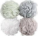 BTYMS Bath Sponge Shower Loofahs 60g Mesh Pouf Bath Scrunchies Body Wash Puff Shower Puff - Pack of 4