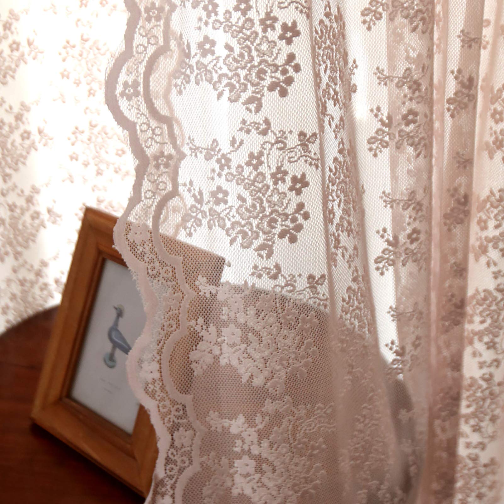 Rideau voilage rose occultant léger en tulle brodé pour protéger votre intimité