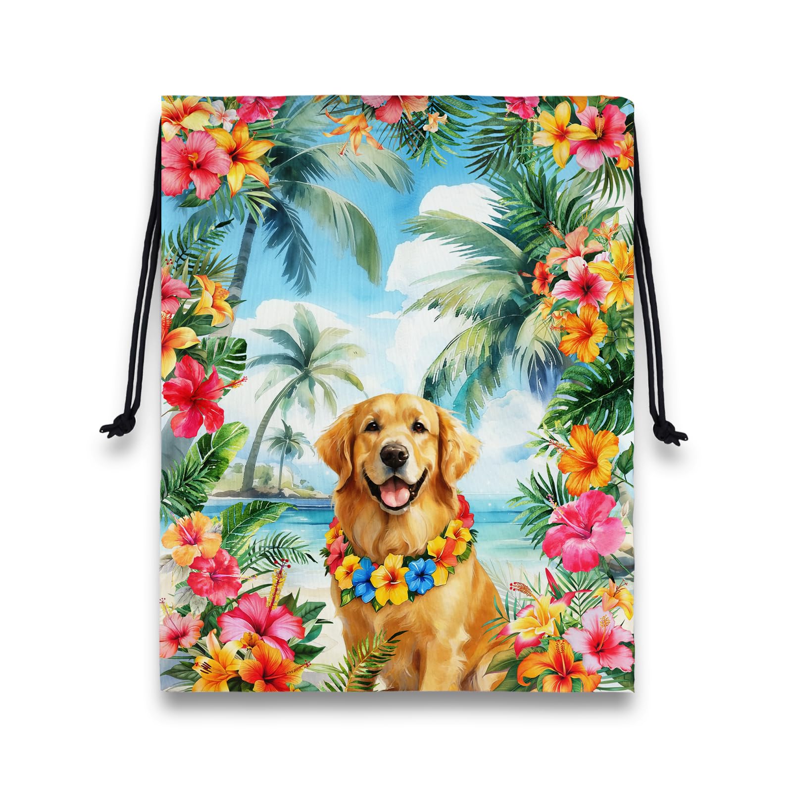 Grip Bag Palm Tree Golden Retriever Small Gymnastics Grip Bags for Fitness
