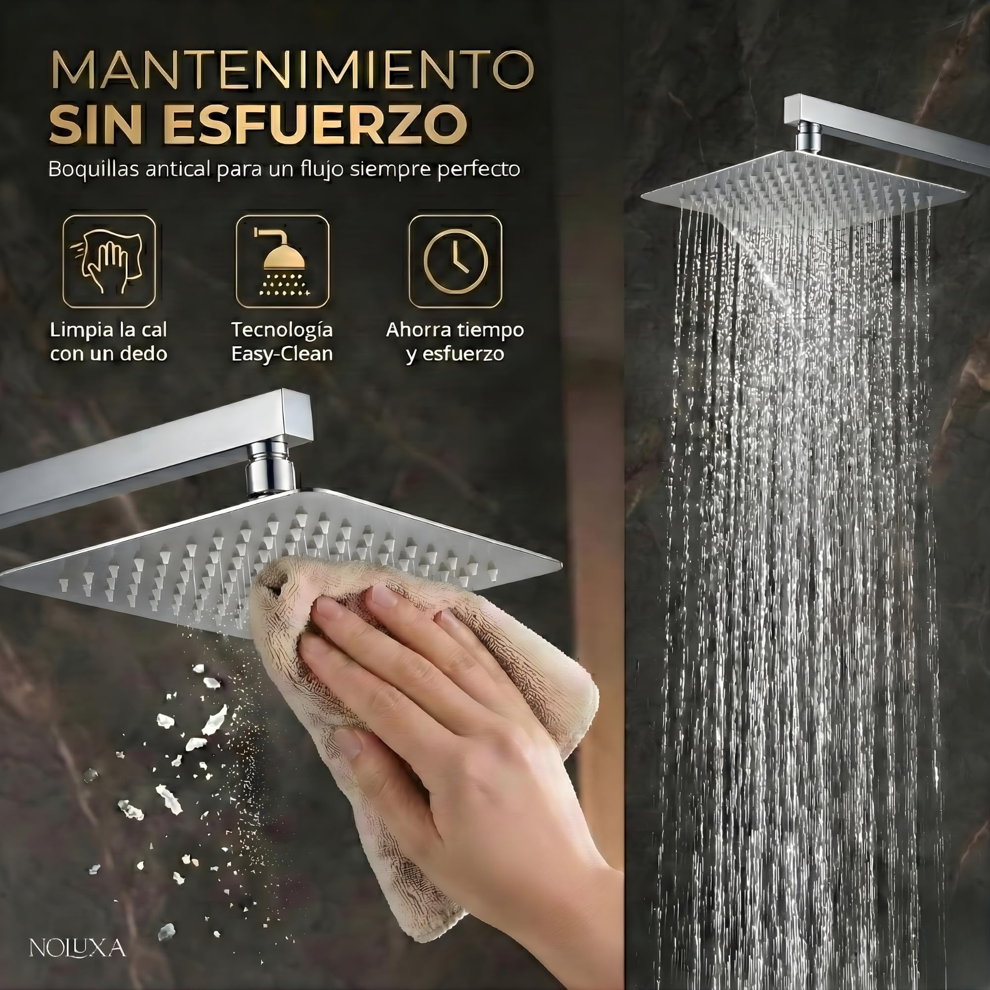 IMEX - Colonna Doccia con Rubinetto Vasca Cromato | Set Vasca con Soffione Anticalcare | Rubinetteria in Ottone e Acciaio Inox S.304 con Asta Estensibile | Serie Fiji
