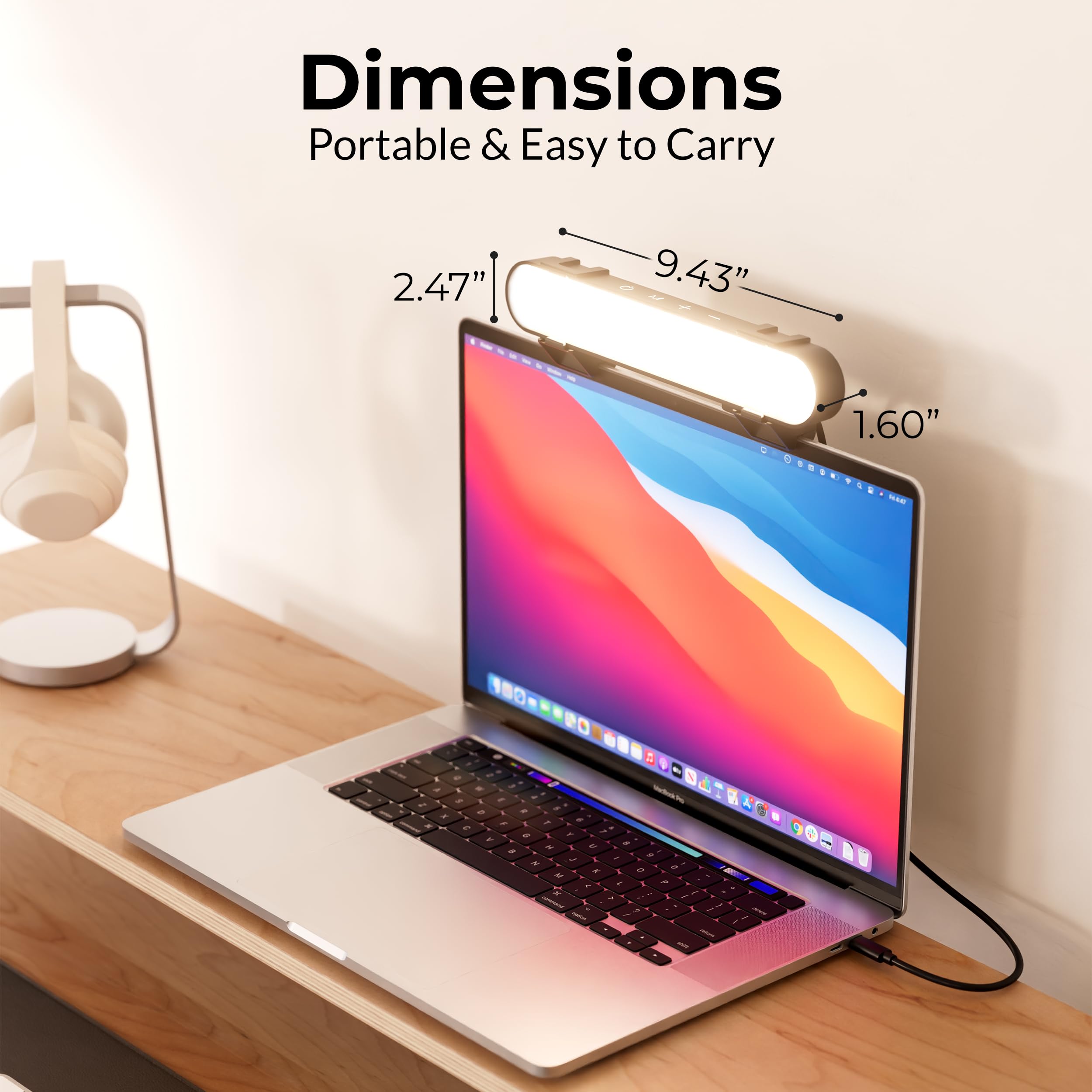 HumanCentric Illuminazione per videoconferenze, luce per webcam solo per computer portatile