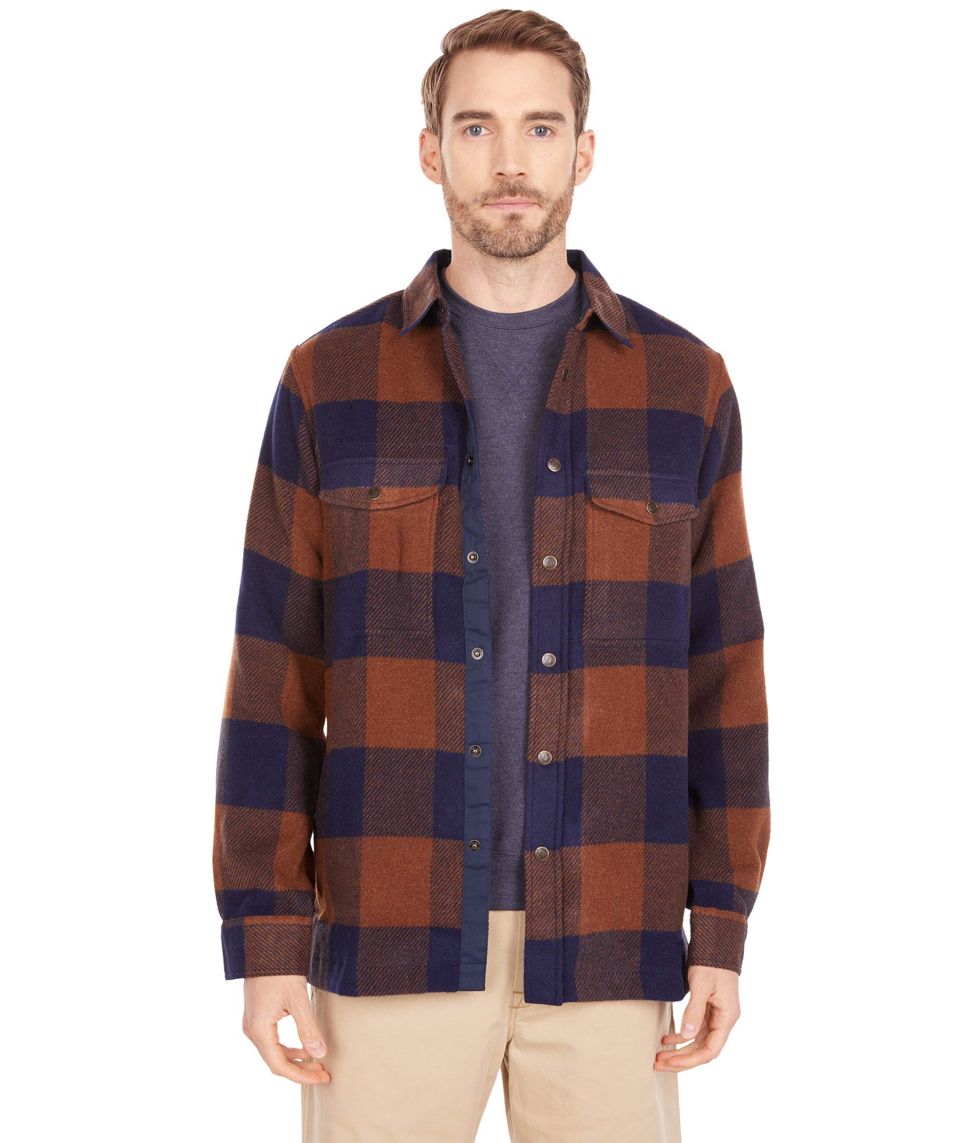 Fjallraven Men's Canada M Long Sleeved T shirt, Brown, S UK